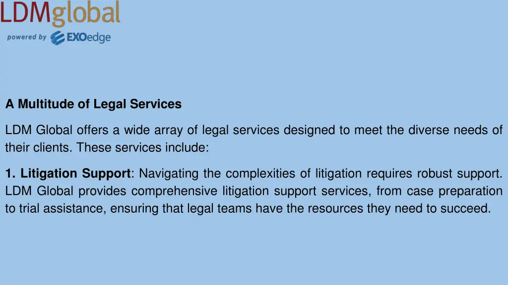 a multitude of legal services