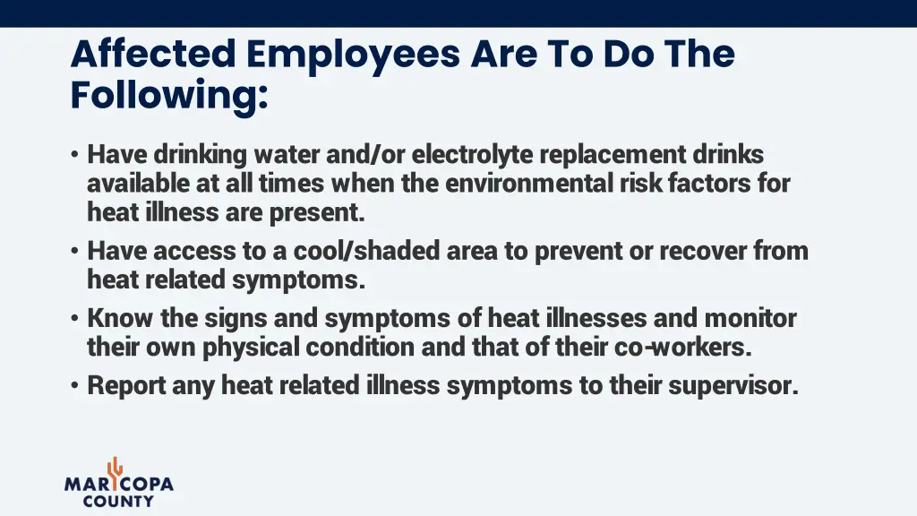 affected employees are to do the following