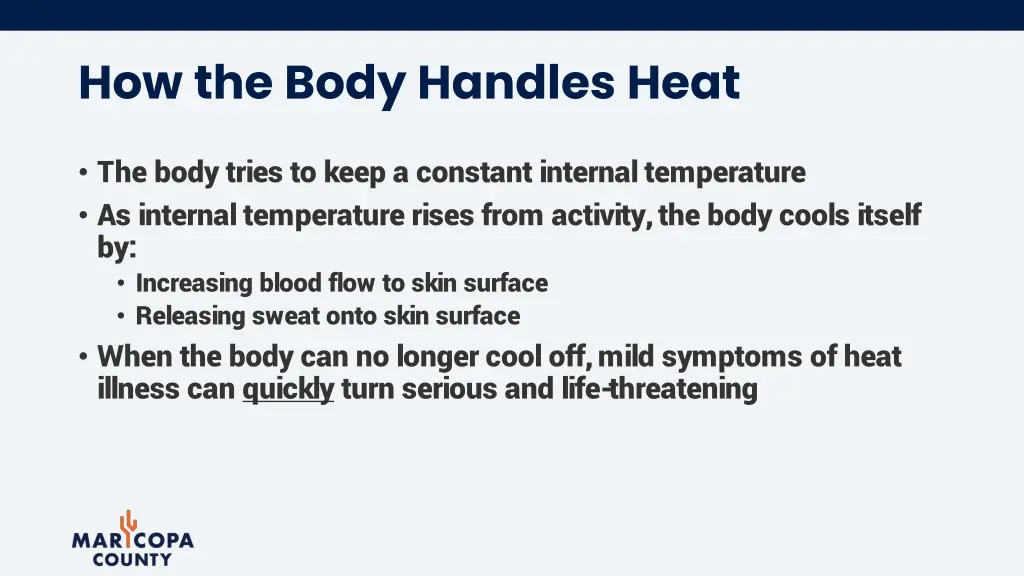 how the body handles heat