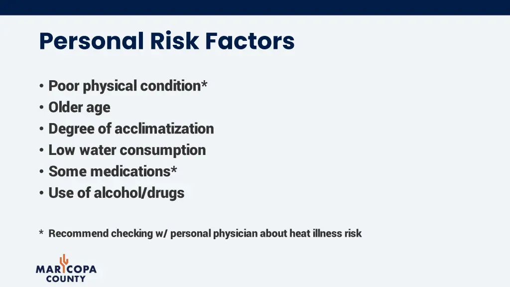 personal risk factors