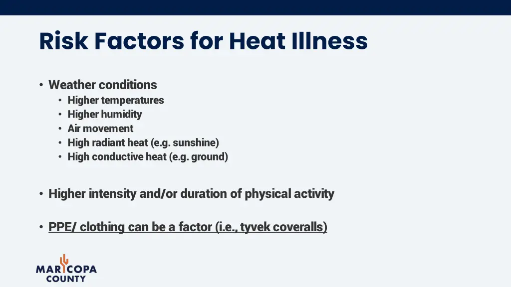 risk factors for heat illness