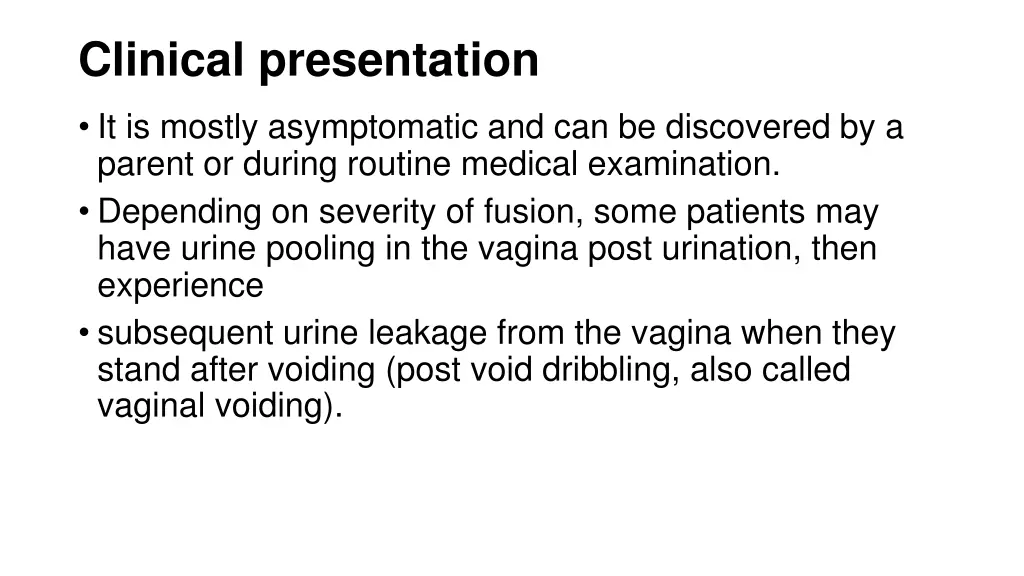 clinical presentation