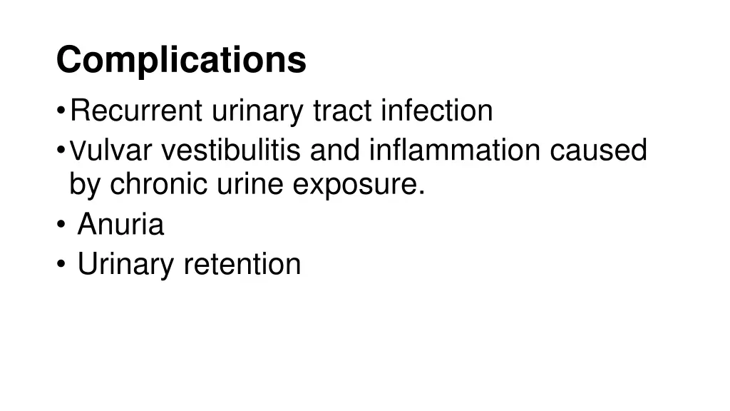 complications recurrent urinary tract infection