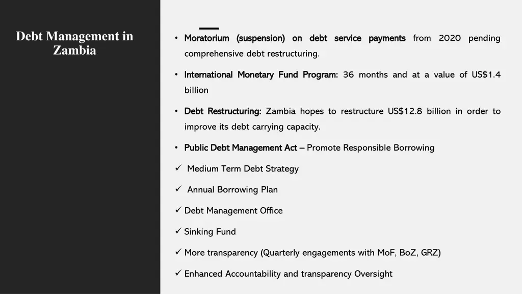 debt management in zambia