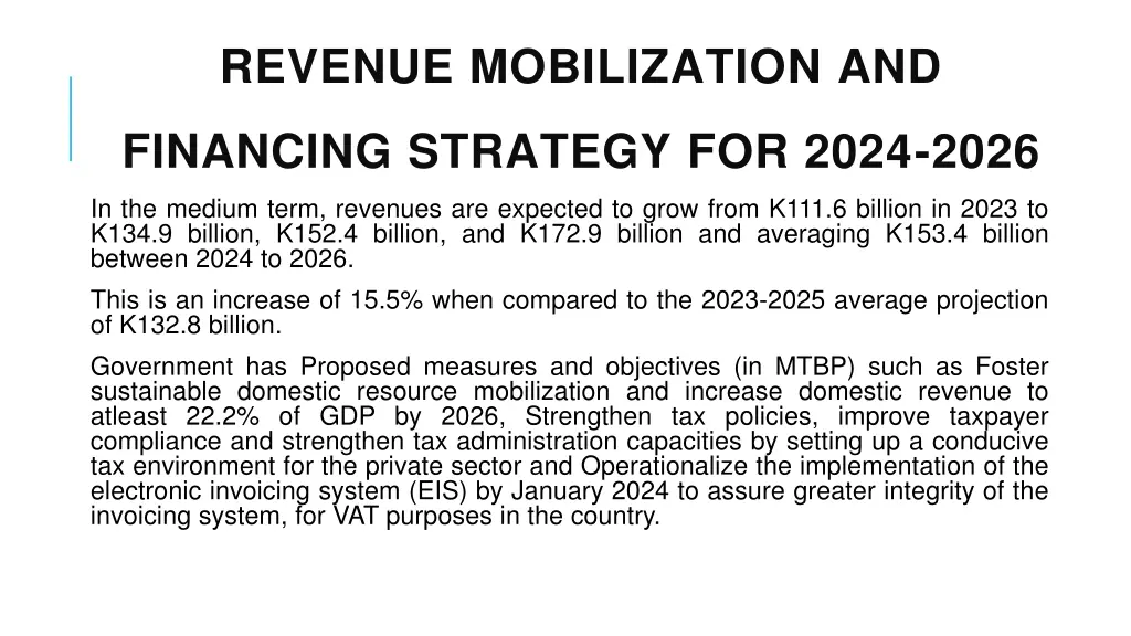 revenue mobilization and