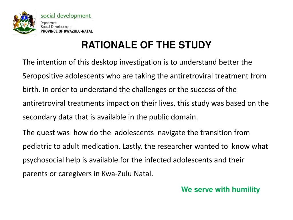 rationale of the study