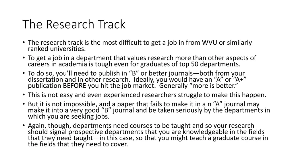 the research track