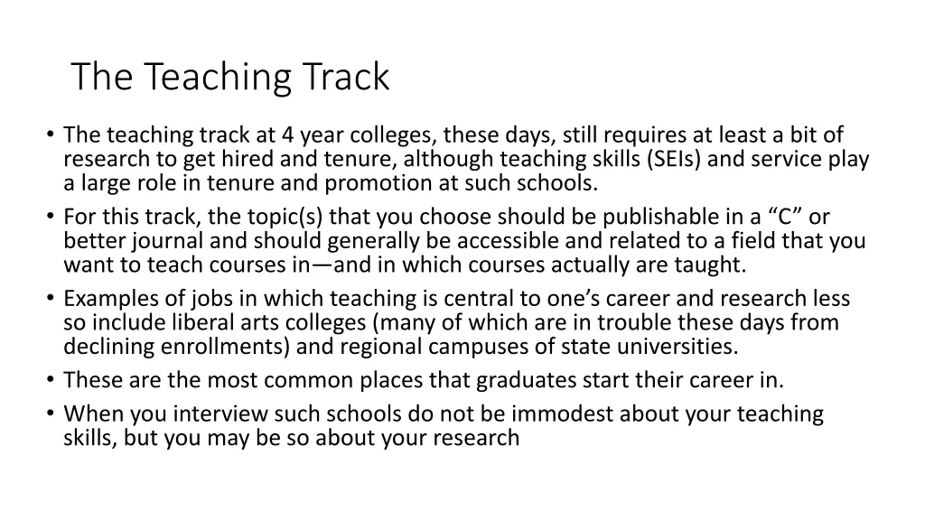 the teaching track