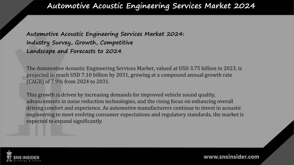 automotive acoustic engineering services market