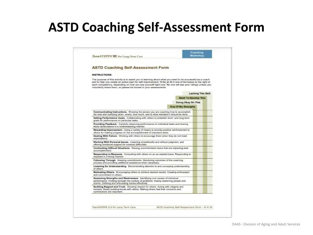 astd coaching self assessment form