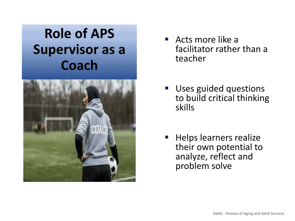 role of aps supervisor as a coach