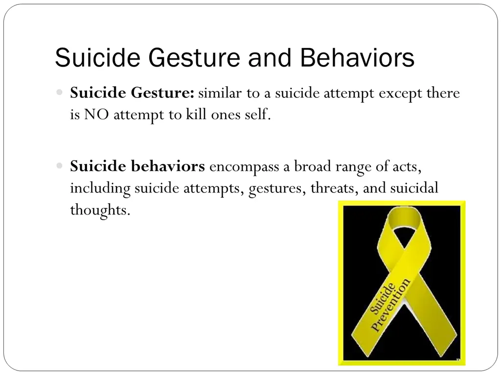 suicide gesture and behaviors