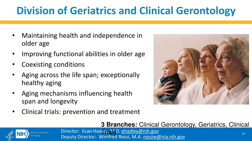 division of geriatrics and clinical gerontology