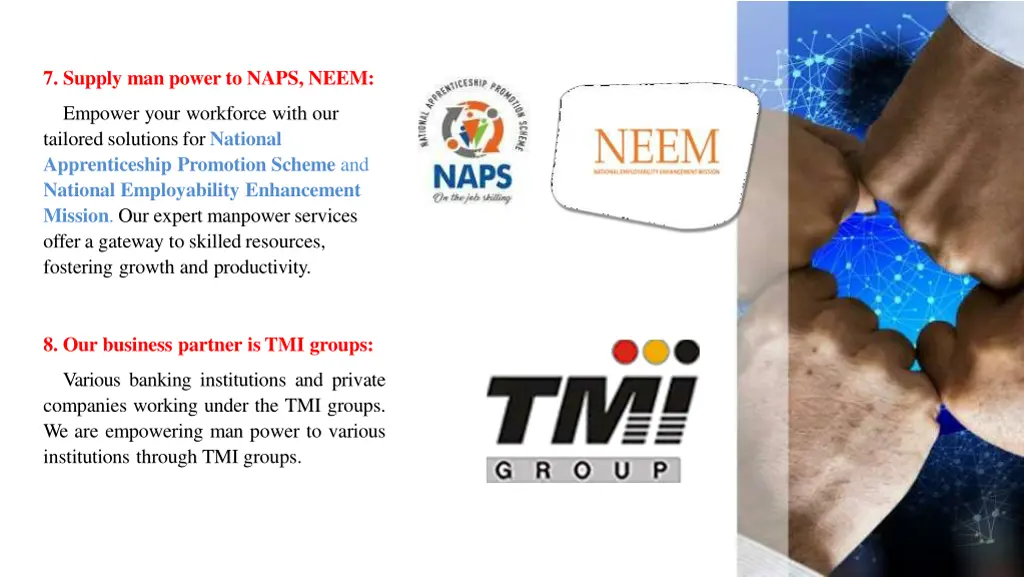 7 supply man power to naps neem