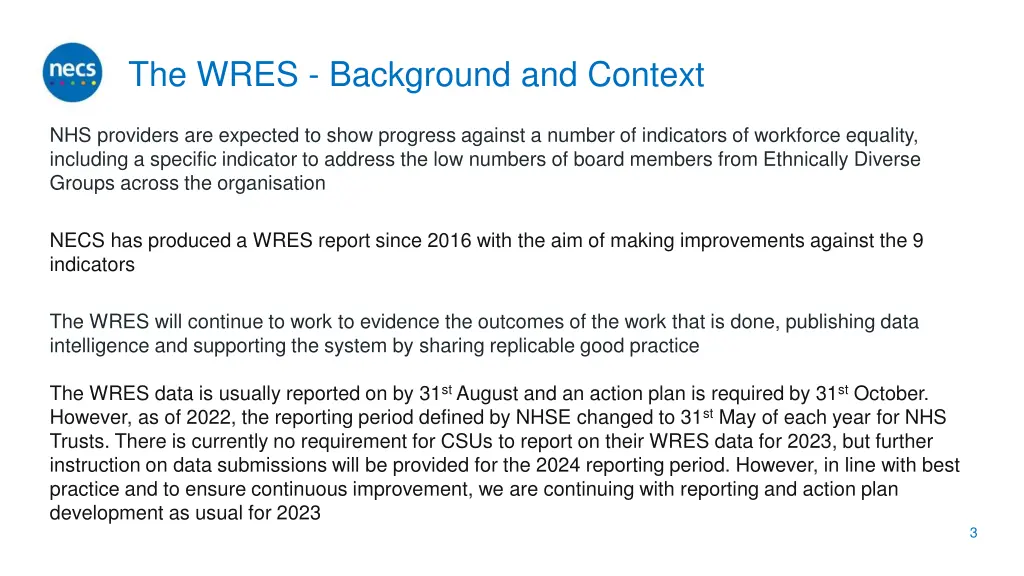 the wres background and context 1