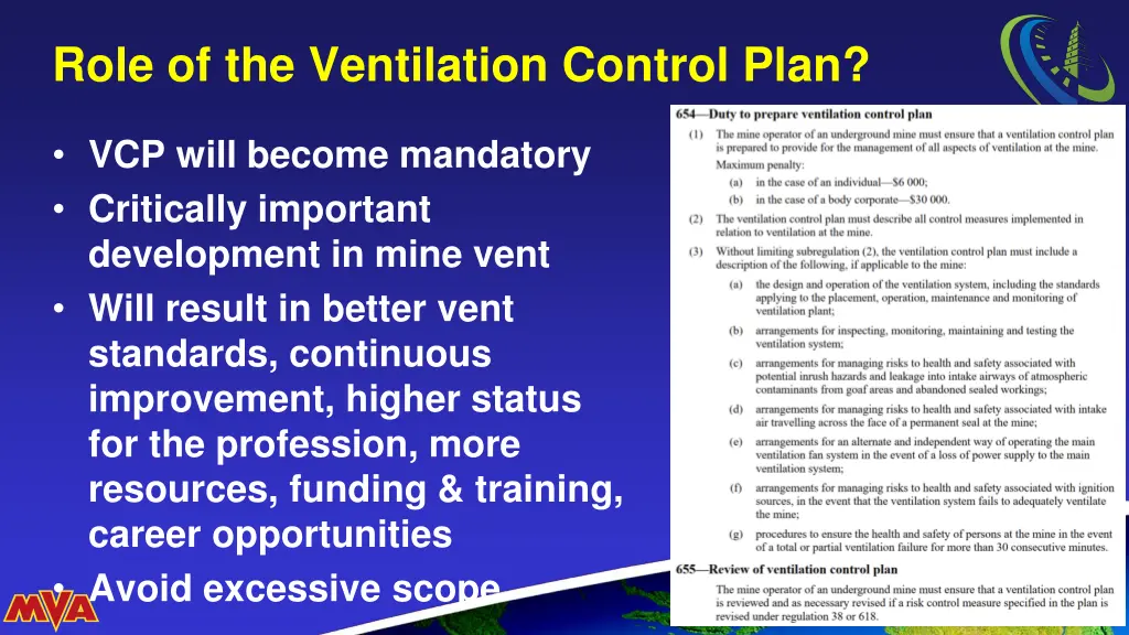 role of the ventilation control plan