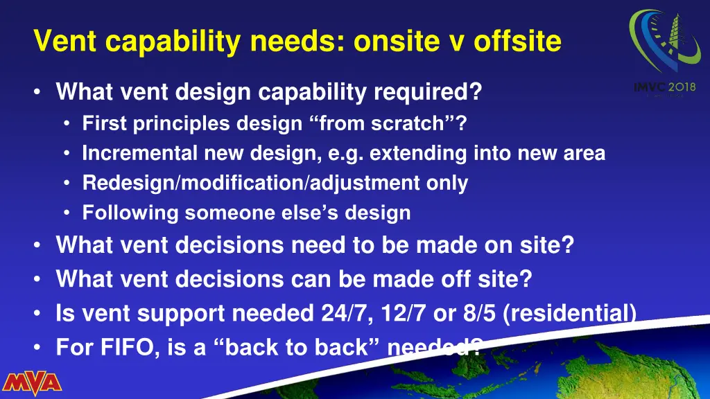 vent capability needs onsite v offsite