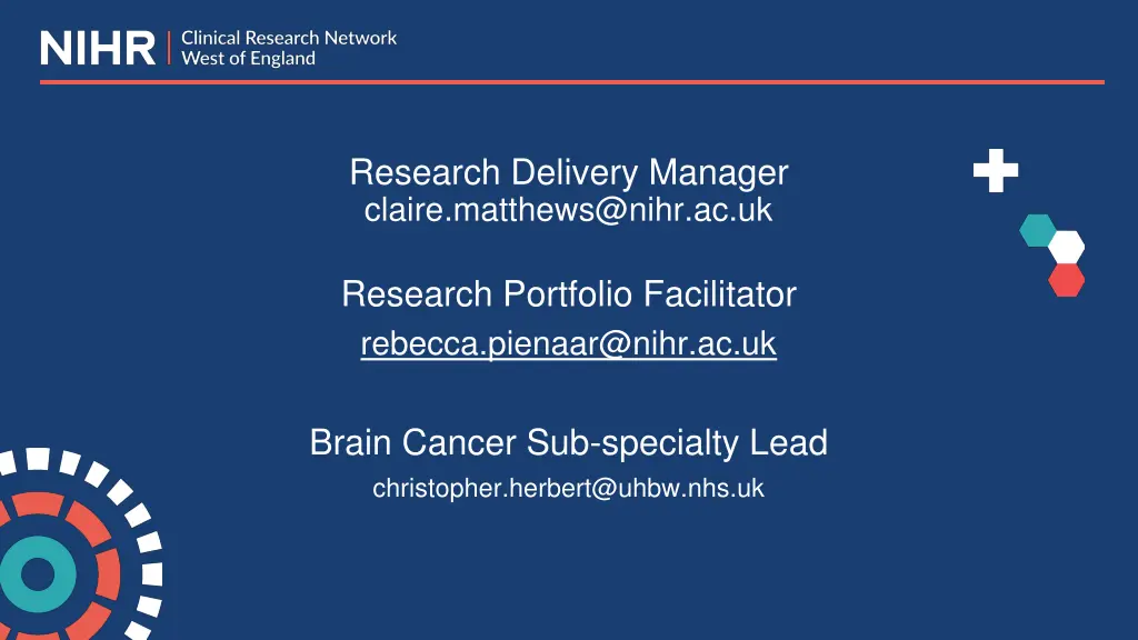 research delivery manager claire matthews@nihr