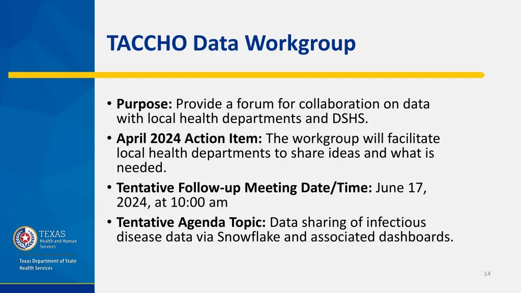 taccho data workgroup