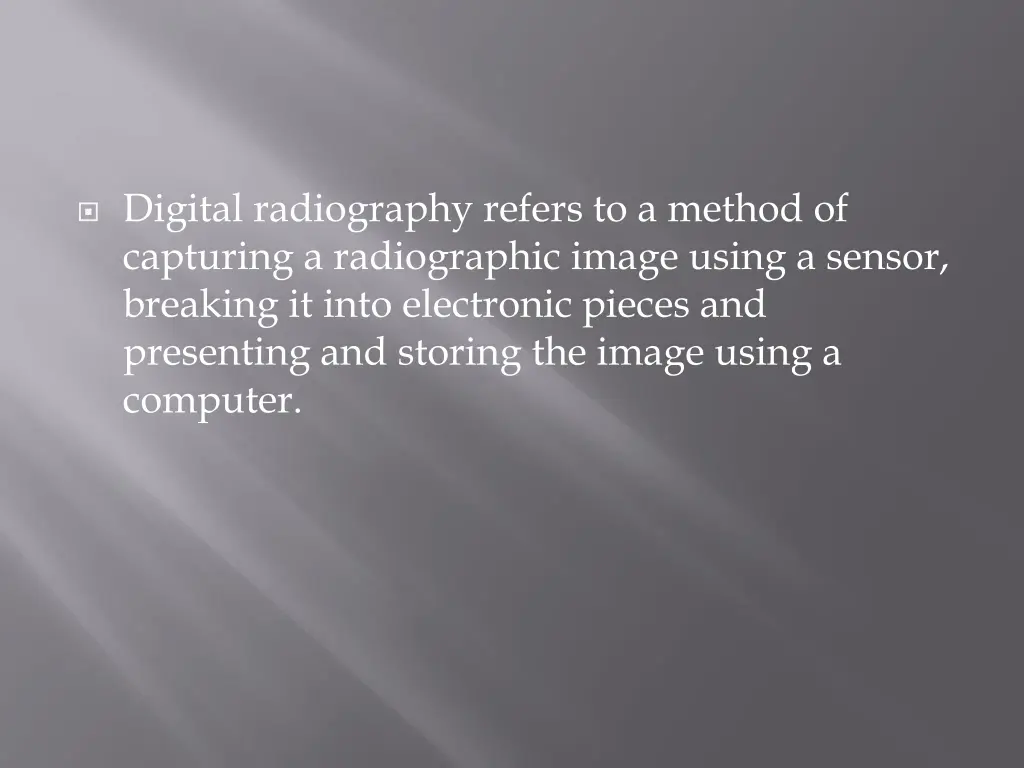 digital radiography refers to a method