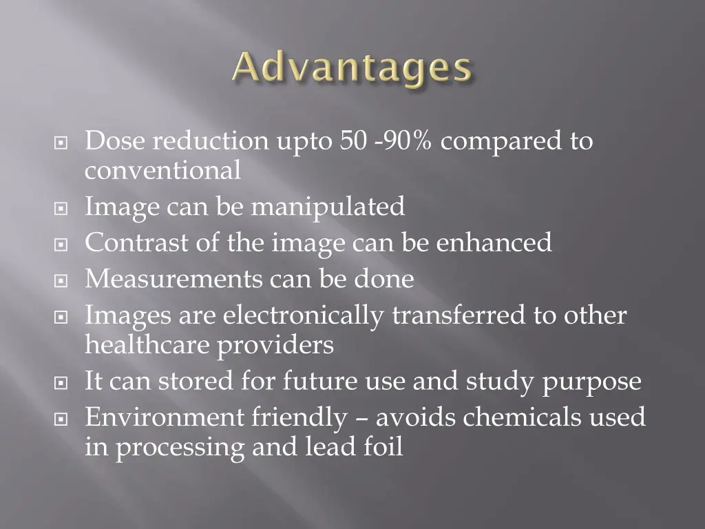 dose reduction upto 50 90 compared