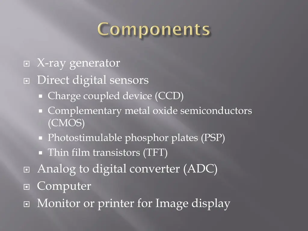 x ray generator direct digital sensors charge