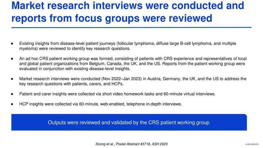 market research interviews were conducted