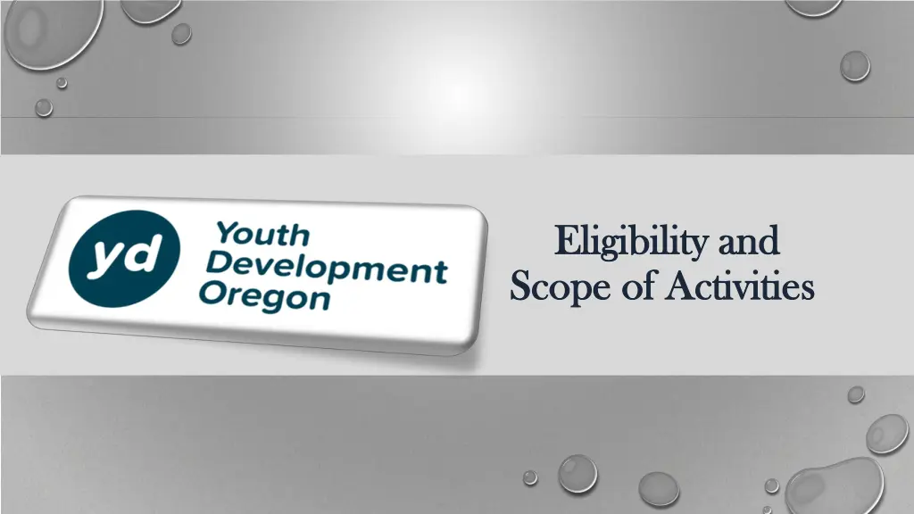 eligibility and eligibility and scope