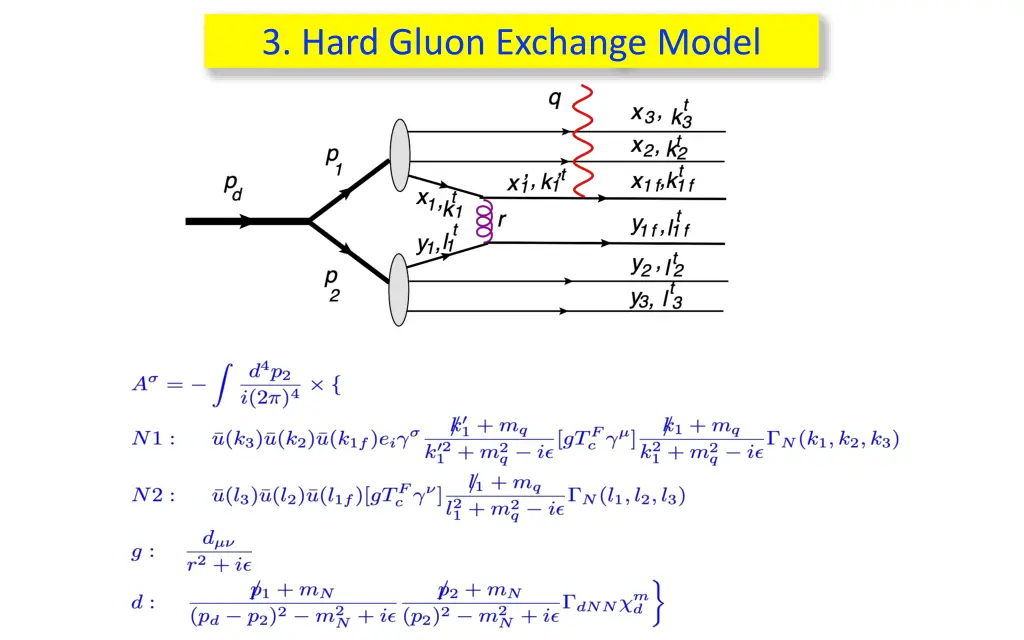 3 hard gluon exchange model