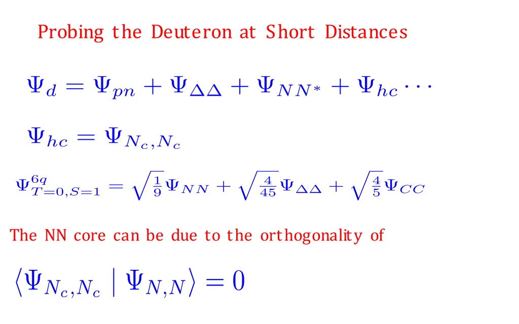 probing the deuteron at short distances