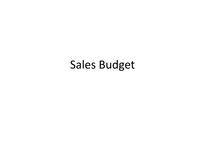 sales budget