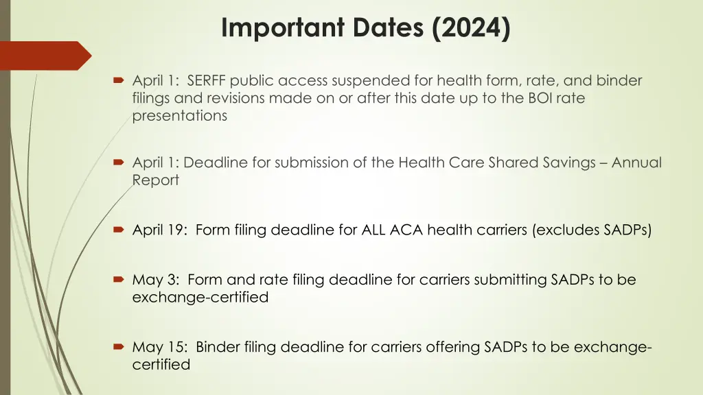 important dates 2024