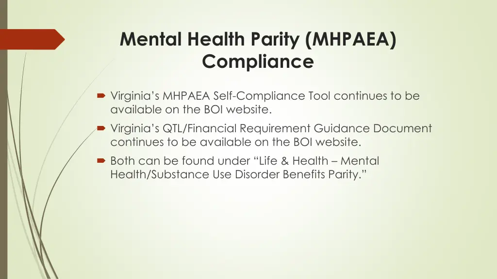 mental health parity mhpaea compliance