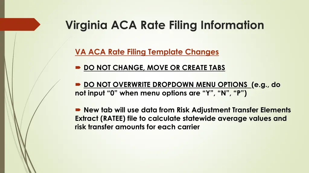 virginia aca rate filing information 1