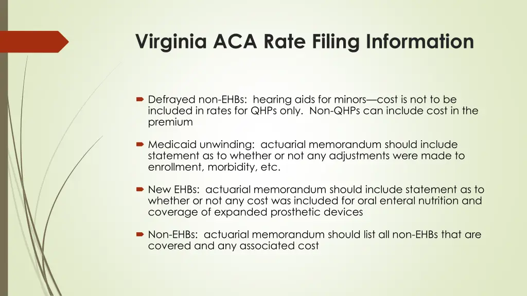 virginia aca rate filing information