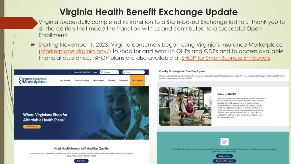 virginia health benefit exchange update virginia