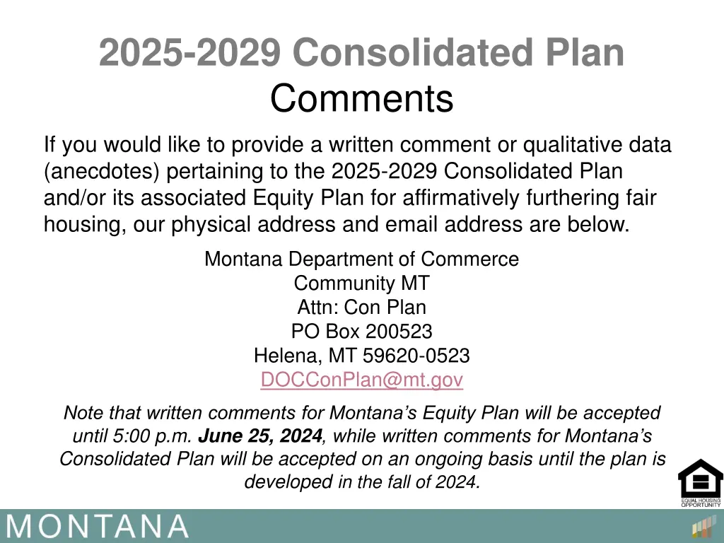 2025 2029 consolidated plan comments if you would