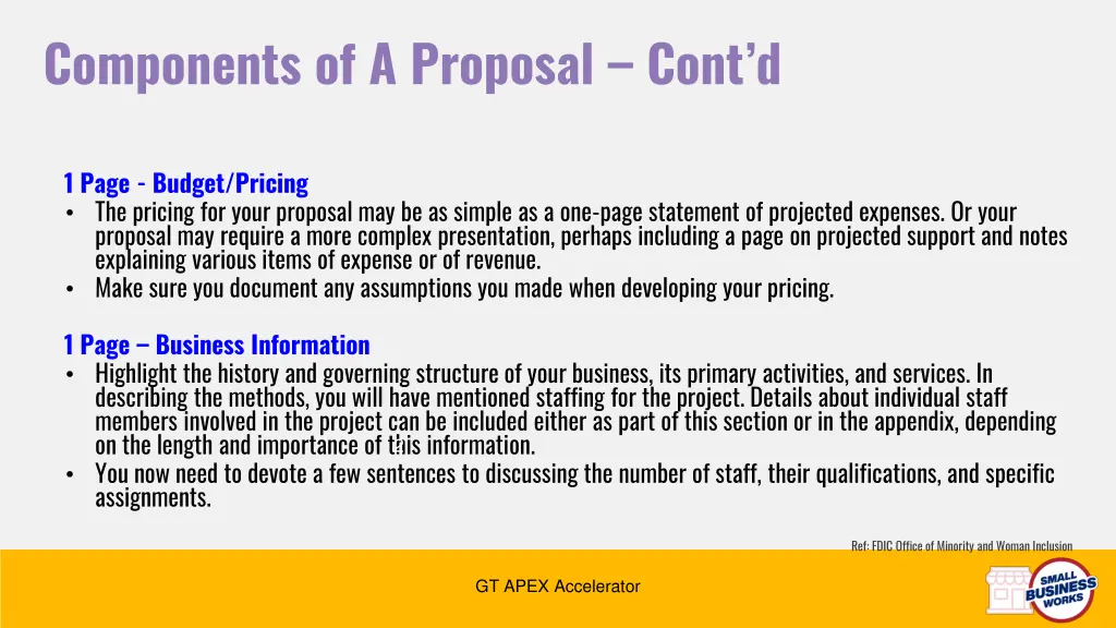 components of a proposal cont d 1