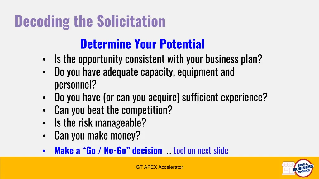 decoding the solicitation 11