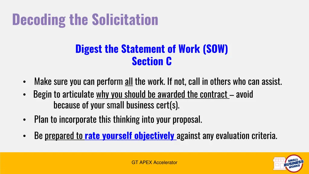 decoding the solicitation 7