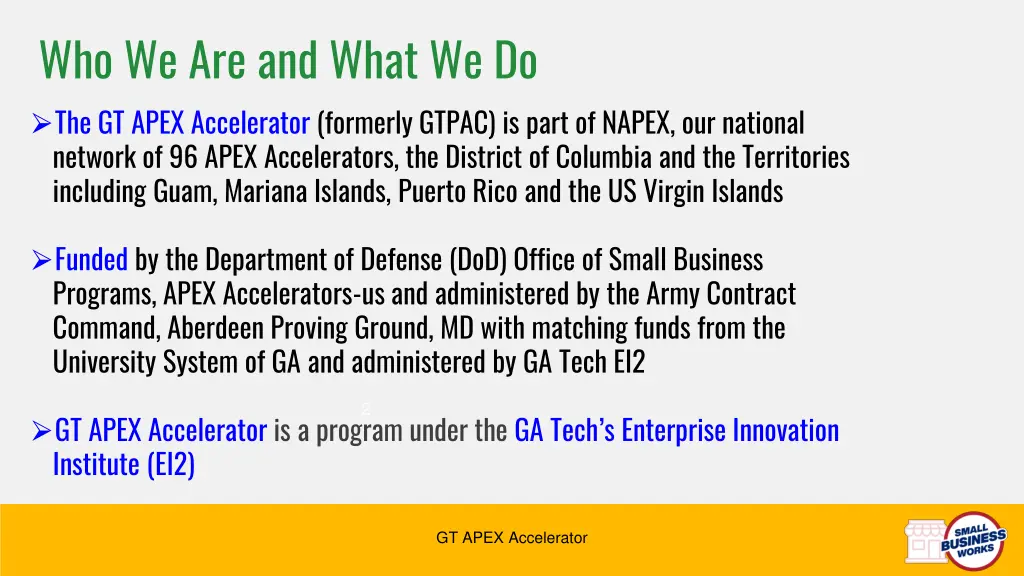 who we are and what we do the gt apex accelerator