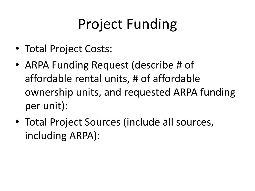 project funding