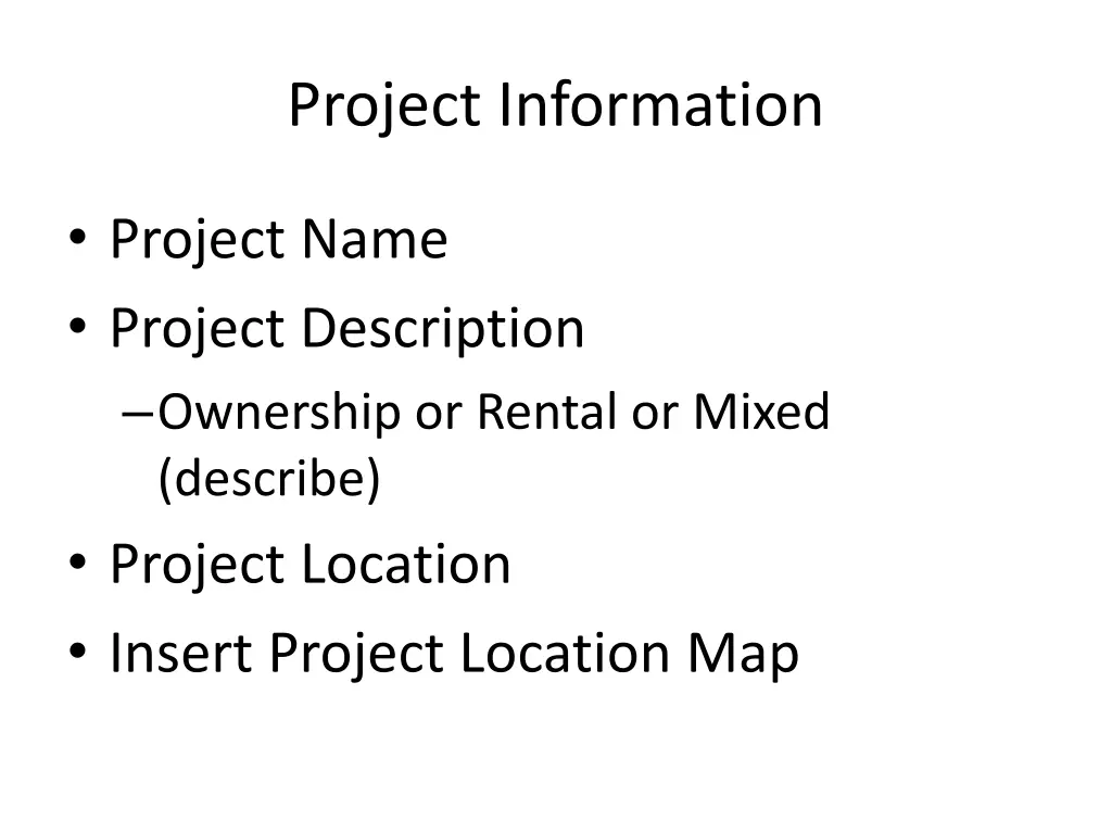 project information