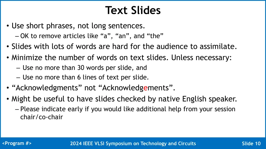 text slides