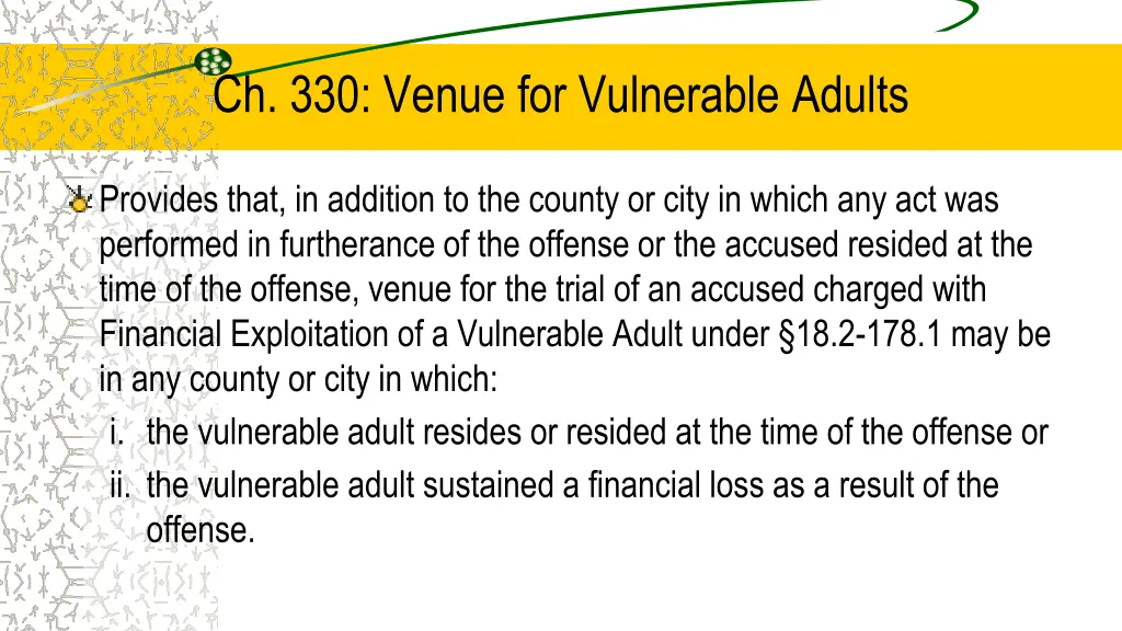 ch 330 venue for vulnerable adults