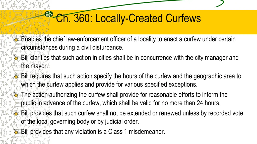 ch 360 locally created curfews