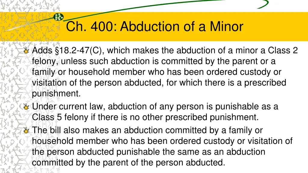 ch 400 abduction of a minor