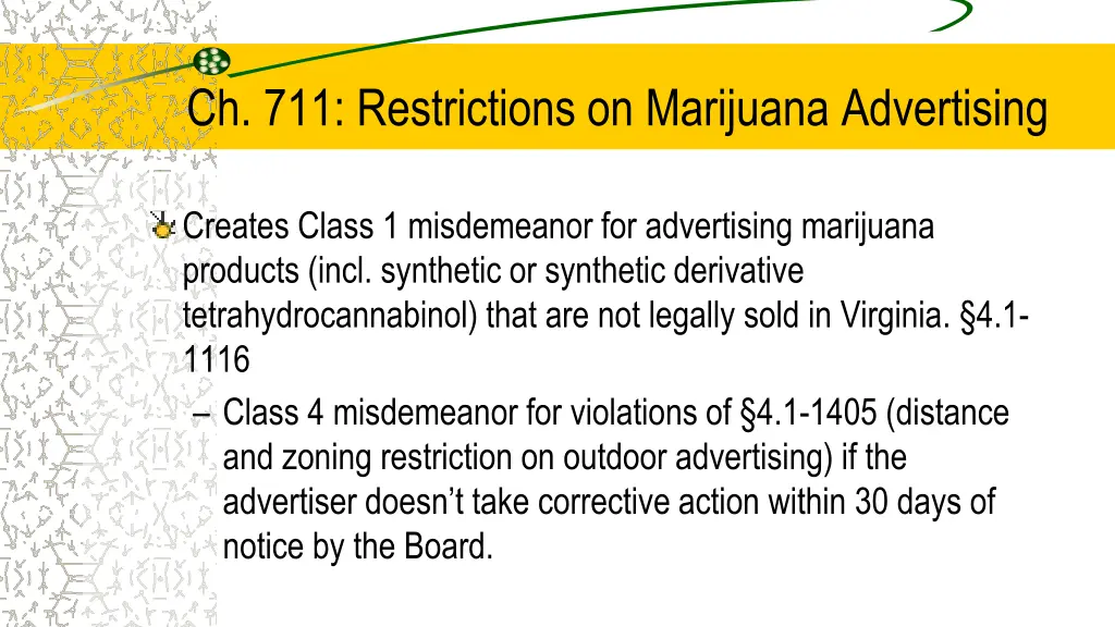 ch 711 restrictions on marijuana advertising