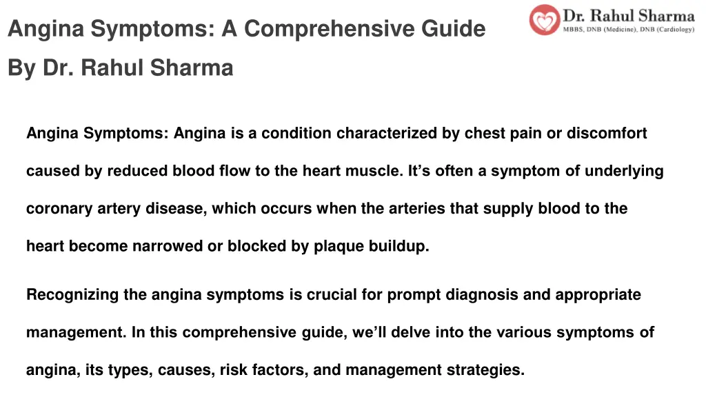 angina symptoms a comprehensive guide