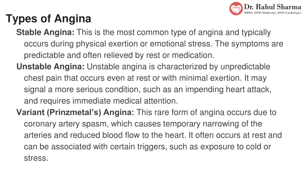 types of angina stable angina this is the most